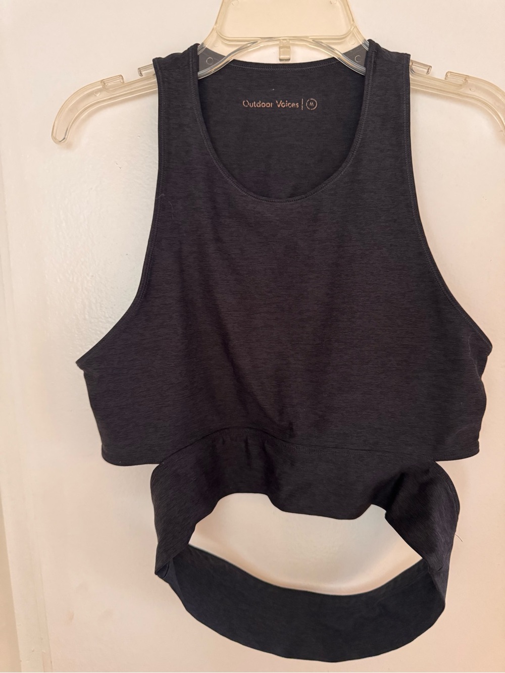 Outdoor Voices Charcoal Cutout Crop Tank